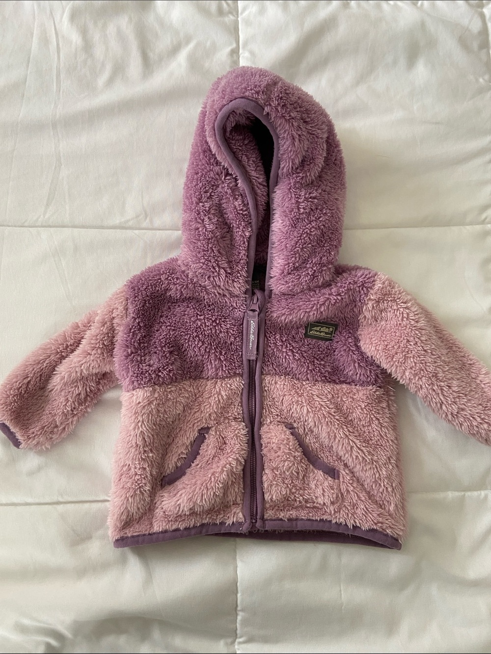 Plush Two-Tone Lavender & Blush Hooded Jacket